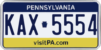 PA license plate KAX5554