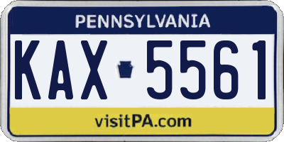 PA license plate KAX5561