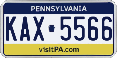 PA license plate KAX5566