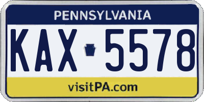 PA license plate KAX5578