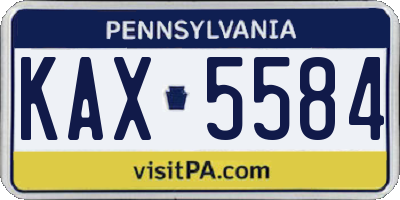 PA license plate KAX5584