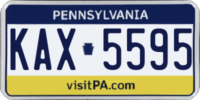 PA license plate KAX5595