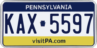 PA license plate KAX5597