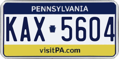 PA license plate KAX5604