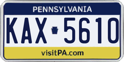 PA license plate KAX5610