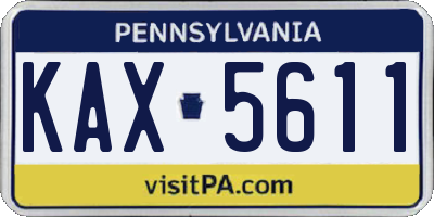 PA license plate KAX5611