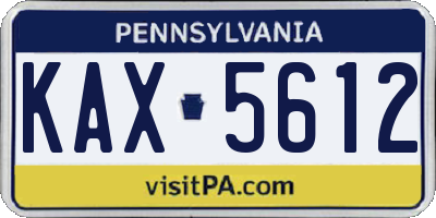 PA license plate KAX5612