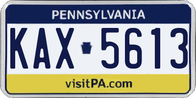PA license plate KAX5613