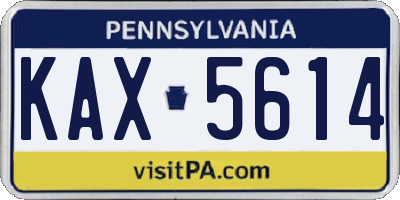 PA license plate KAX5614
