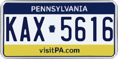 PA license plate KAX5616