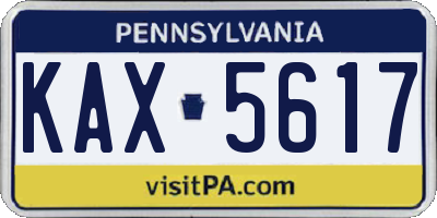 PA license plate KAX5617