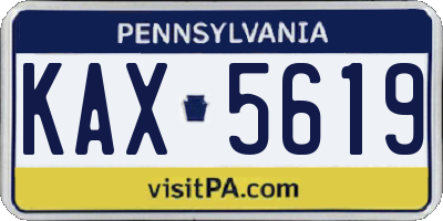 PA license plate KAX5619