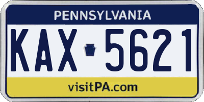 PA license plate KAX5621