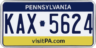 PA license plate KAX5624