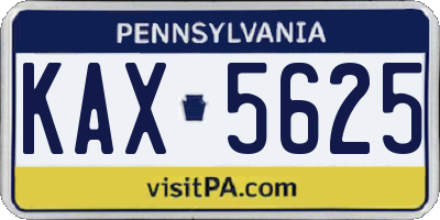 PA license plate KAX5625
