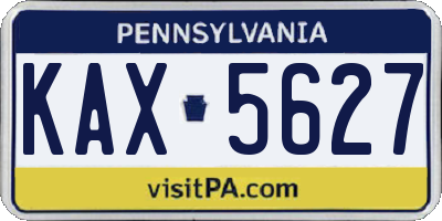 PA license plate KAX5627
