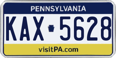 PA license plate KAX5628