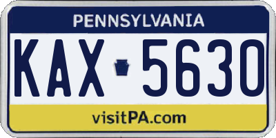 PA license plate KAX5630