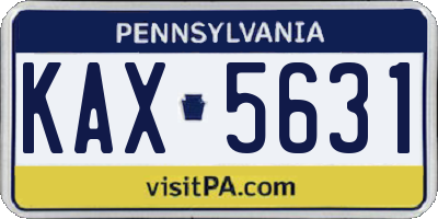 PA license plate KAX5631