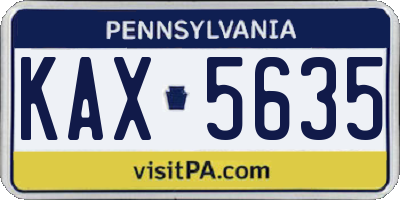 PA license plate KAX5635