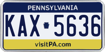 PA license plate KAX5636