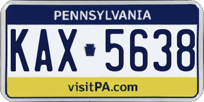 PA license plate KAX5638