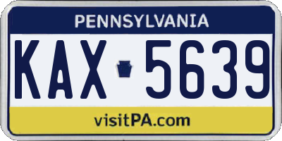 PA license plate KAX5639