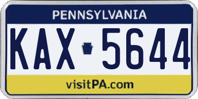 PA license plate KAX5644