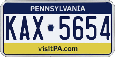 PA license plate KAX5654