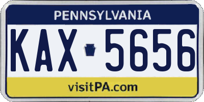 PA license plate KAX5656