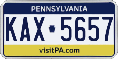 PA license plate KAX5657