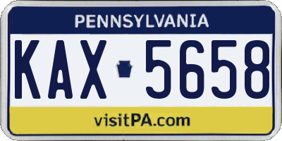 PA license plate KAX5658