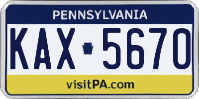 PA license plate KAX5670