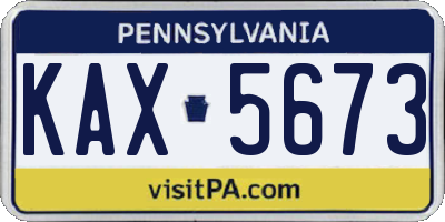 PA license plate KAX5673
