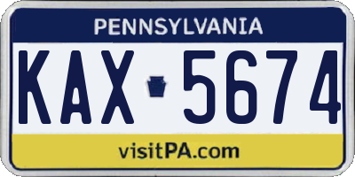 PA license plate KAX5674