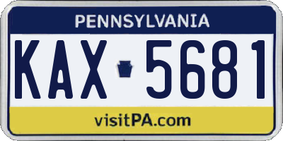 PA license plate KAX5681