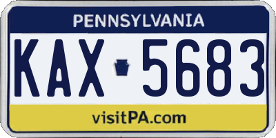 PA license plate KAX5683