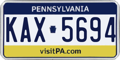 PA license plate KAX5694