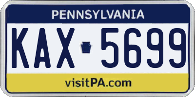 PA license plate KAX5699