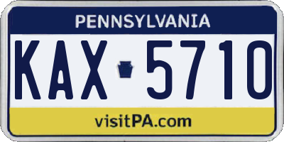 PA license plate KAX5710