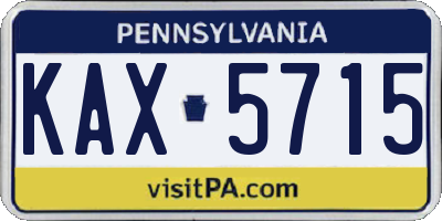 PA license plate KAX5715