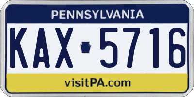 PA license plate KAX5716