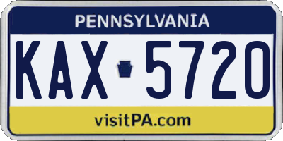 PA license plate KAX5720