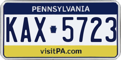 PA license plate KAX5723