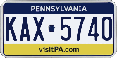 PA license plate KAX5740