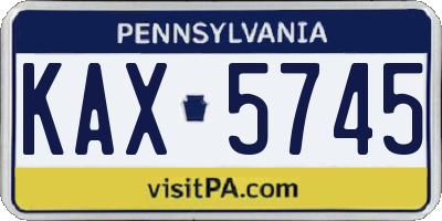 PA license plate KAX5745