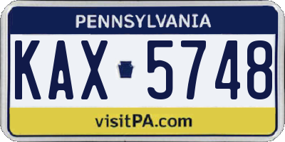 PA license plate KAX5748