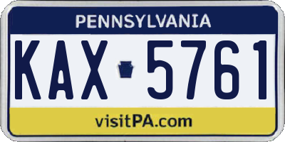 PA license plate KAX5761