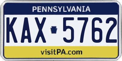 PA license plate KAX5762