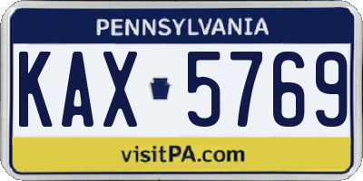 PA license plate KAX5769